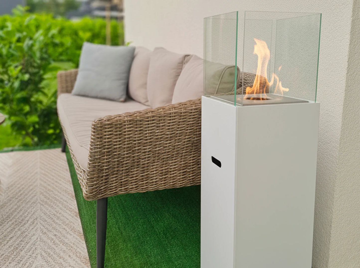 Biokamin Stand PATIO Weiß Matt - IgnisLumina.ch