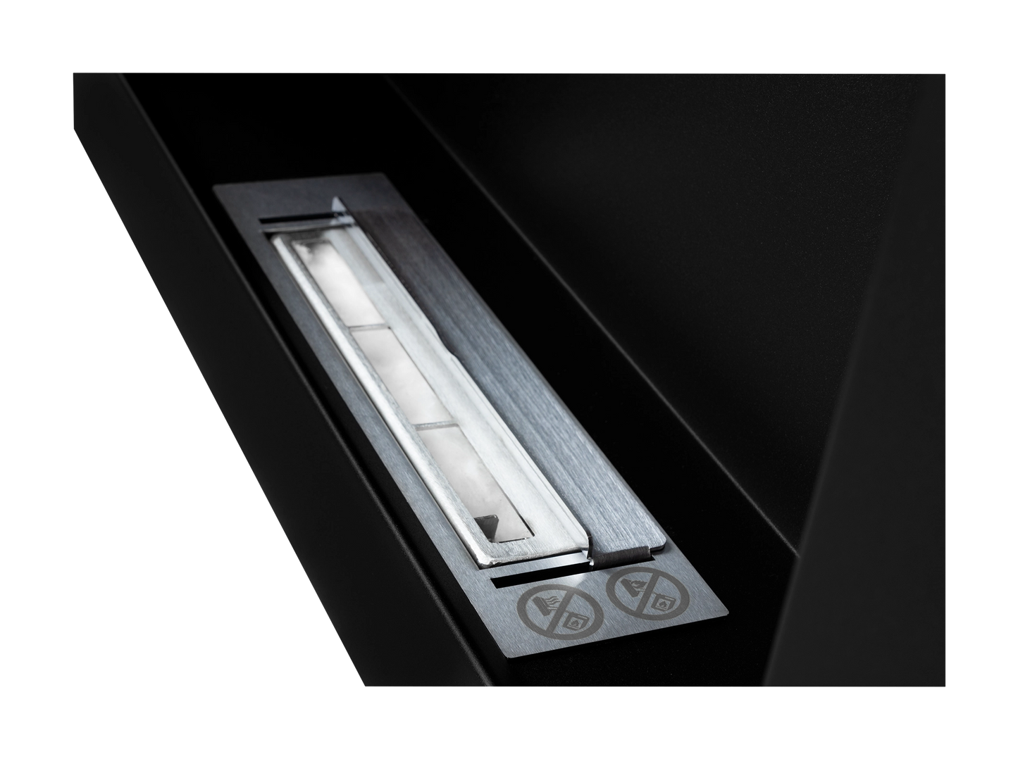 Wand-Biokamin 650x400 Box Schwarz Strukturiert Matt - IgnisLumina.ch