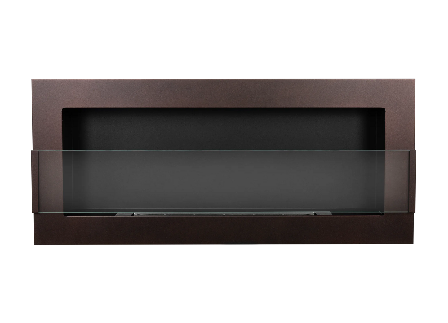 Wand-Biokamin mit Glas 900x400 Bronze - IgnisLumina.ch