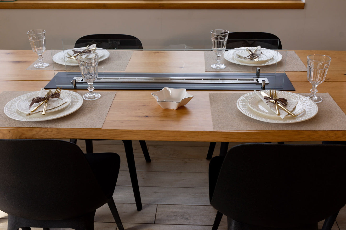 Einbau-Biokamin Einsatz 100 cm Schwarz Matt mit Glas - IgnisLumina.ch