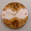 LUMINA Milchweiss – Wanduhr aus Pappel & Epoxidharz, Ø 40 cm
