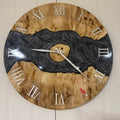 LUMINA Rauchgrau – Wanduhr aus Pappel & Epoxidharz, Ø 40 cm
