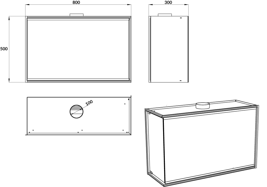 Einbau-Biokamin Eck BIO-ECO Links - IgnisLumina.ch