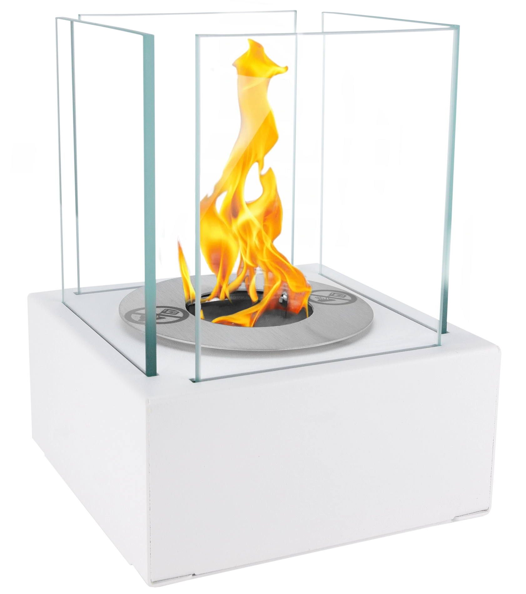 Biokamin Stand Smart Weiß Strukturiert Matt - IgnisLumina.ch