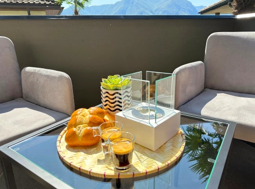 Biokamin Stand Smart Weiß Strukturiert Matt - IgnisLumina.ch