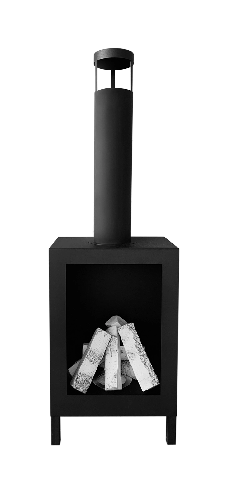 Biokamin Stand Kozen Schwarz Matt - IgnisLumina.ch