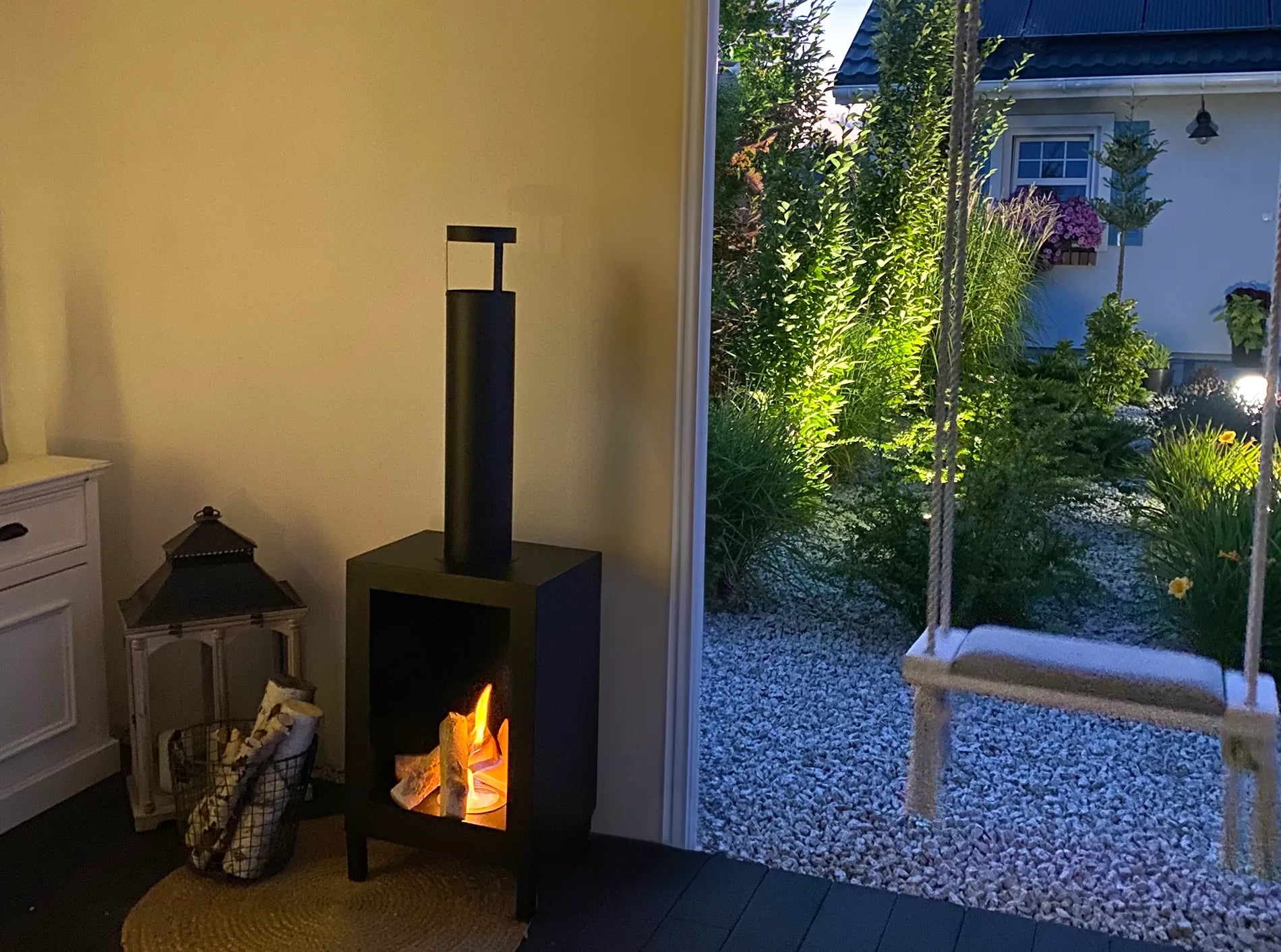 Biokamin Stand Kozen Schwarz Matt - IgnisLumina.ch