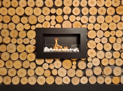 Biokamin BOX 650x400 Schwarz mit Glas - IgnisLumina.ch