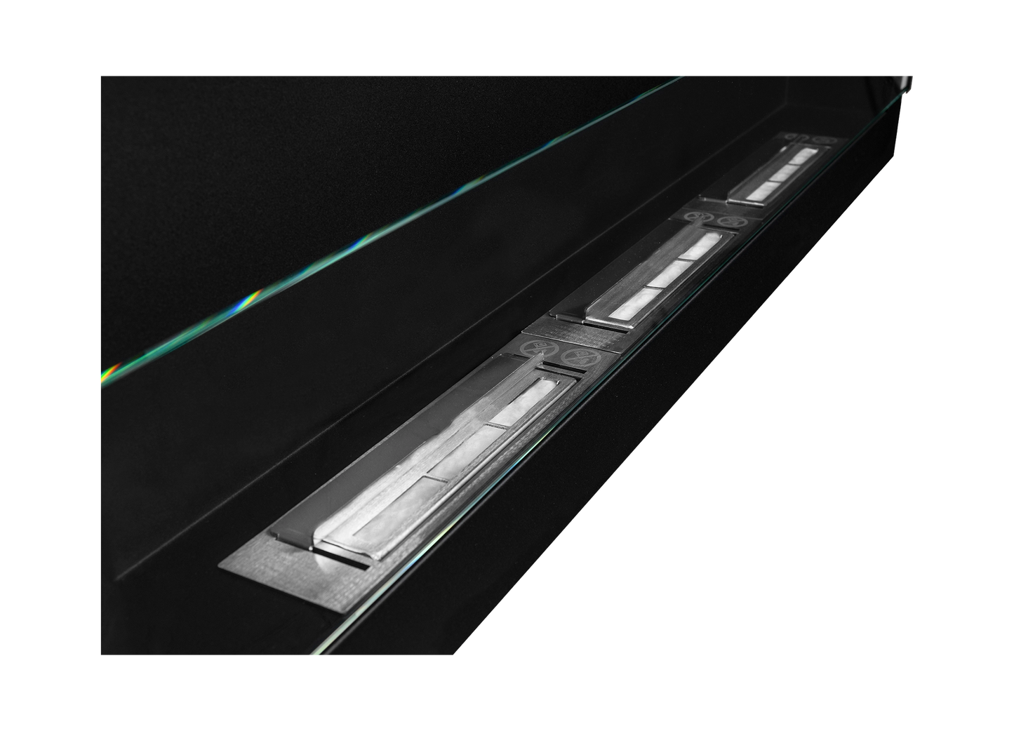 Biokamin 1200X400 Schwarz Strukturiert mit Glas - IgnisLumina.ch