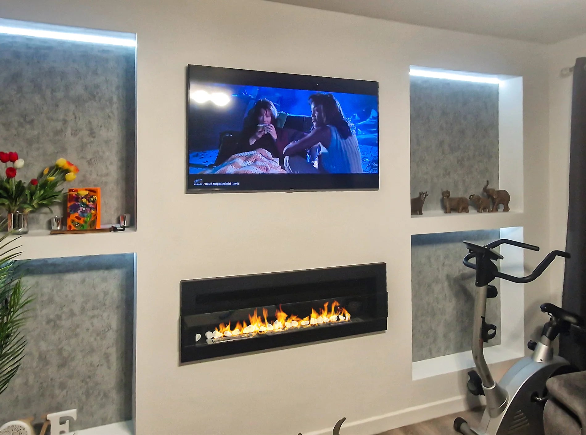 Biokamin 1200X400 Schwarz Strukturiert mit Glas - IgnisLumina.ch