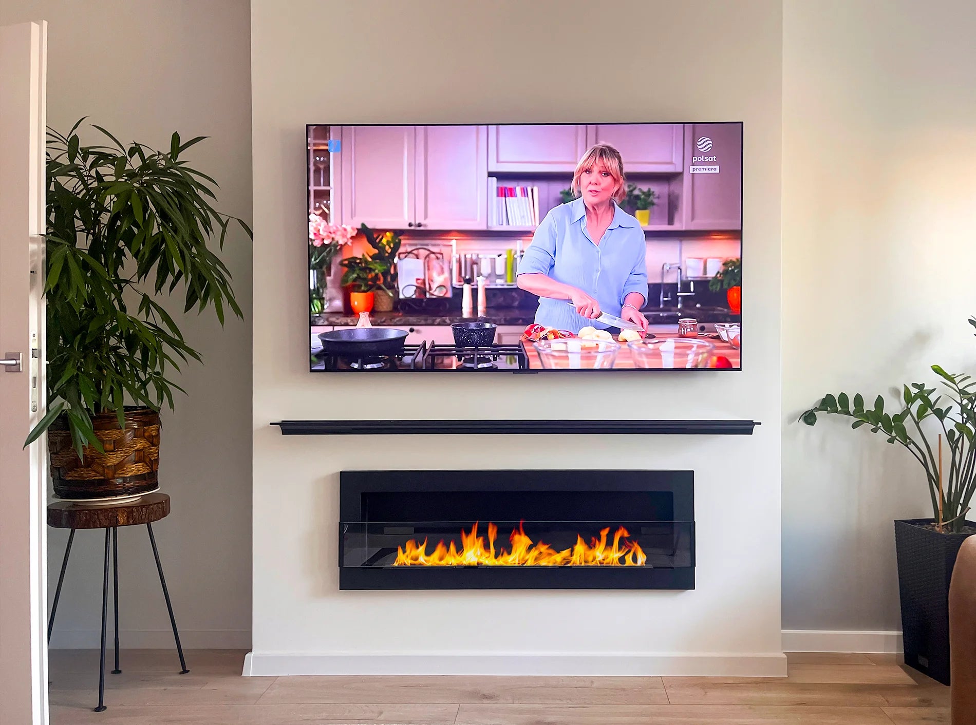 Biokamin 1200X400 Schwarz Strukturiert mit Glas - IgnisLumina.ch