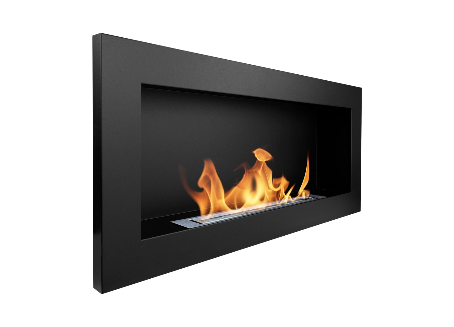 Biokamin 900x400 Schwarz Strukturiert - IgnisLumina.ch