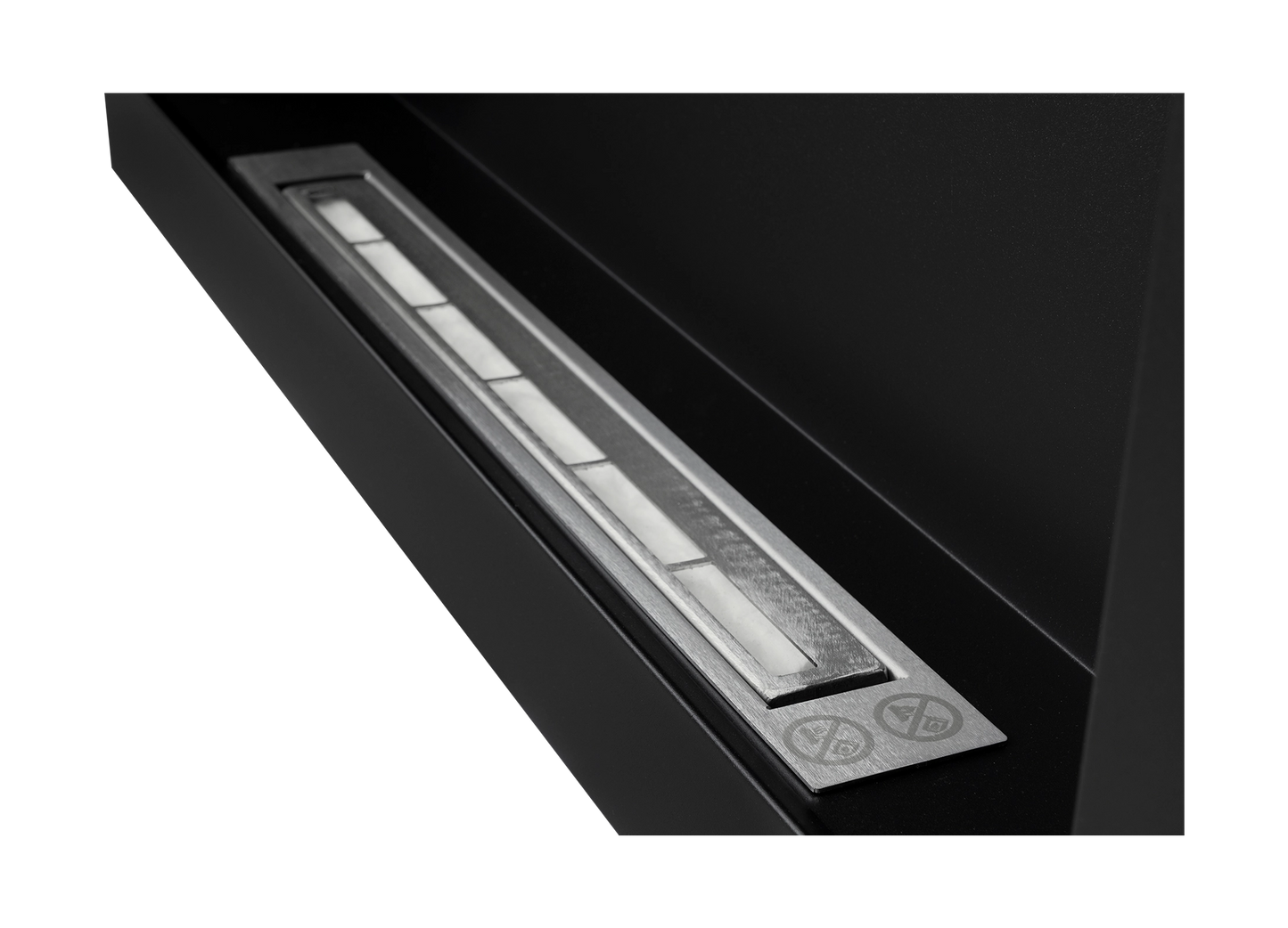 Biokamin 900x400 Schwarz Strukturiert - IgnisLumina.ch