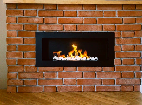 Biokamin 900x400 Schwarz Strukturiert - IgnisLumina.ch