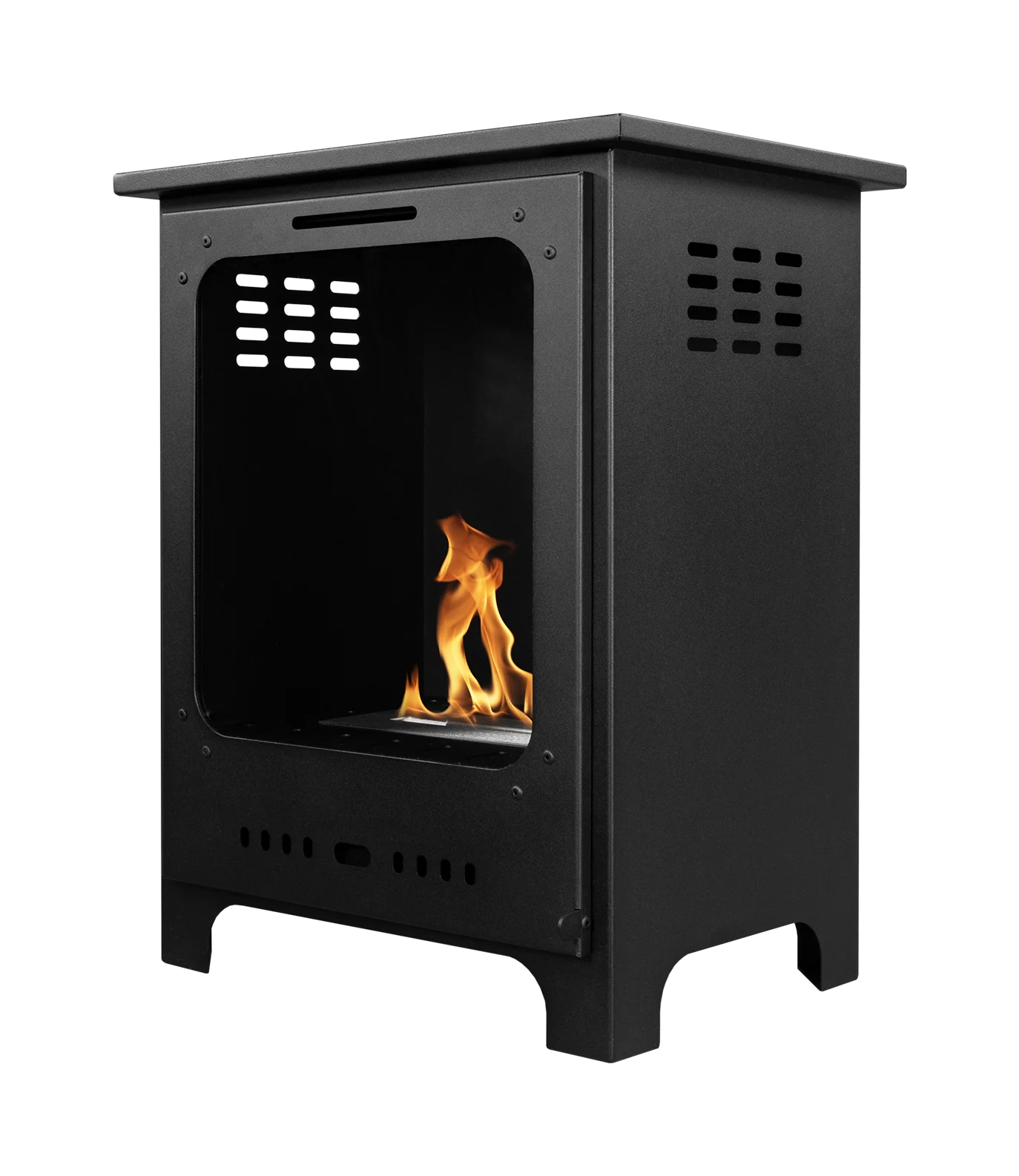 Biokamin Koza Mini Schwarz Matt mit Glas - IgnisLumina.ch