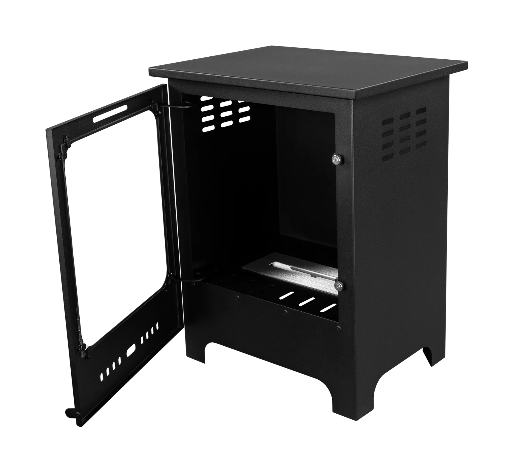 Biokamin Koza Mini Schwarz Matt mit Glas - IgnisLumina.ch