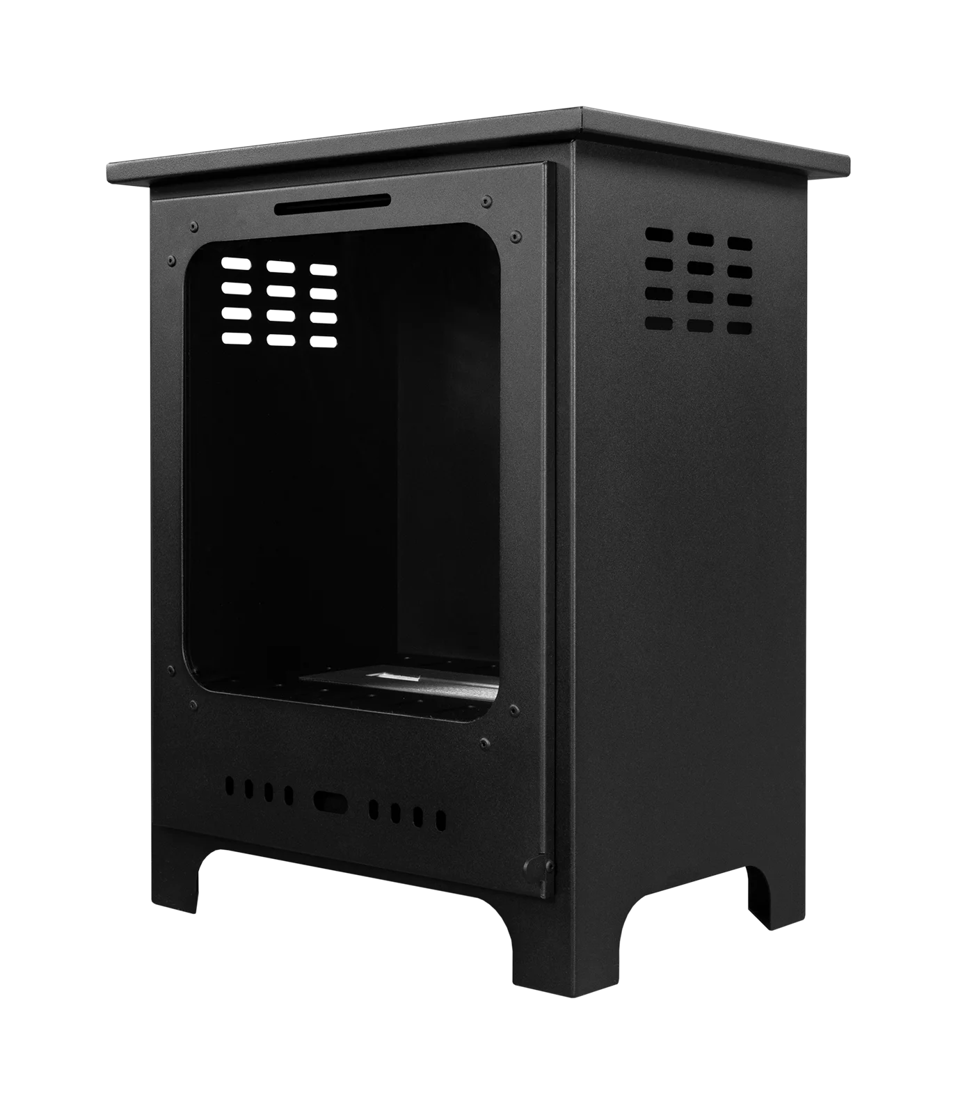 Biokamin Koza Mini Schwarz Matt mit Glas - IgnisLumina.ch