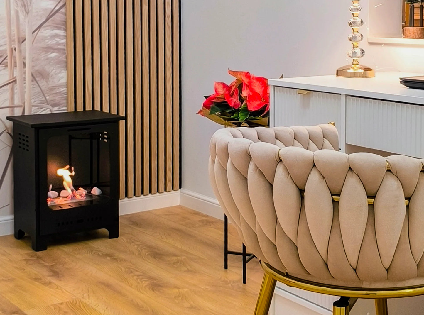 Biokamin Koza Mini Schwarz Matt mit Glas - IgnisLumina.ch