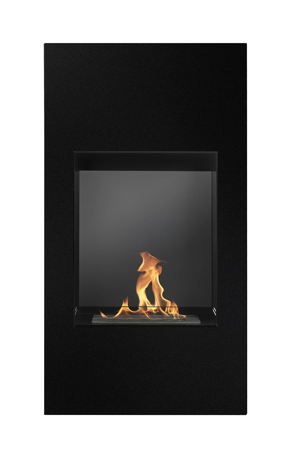 Biokamin Portal Modern Schwarz Matt mit Glas - IgnisLumina.ch