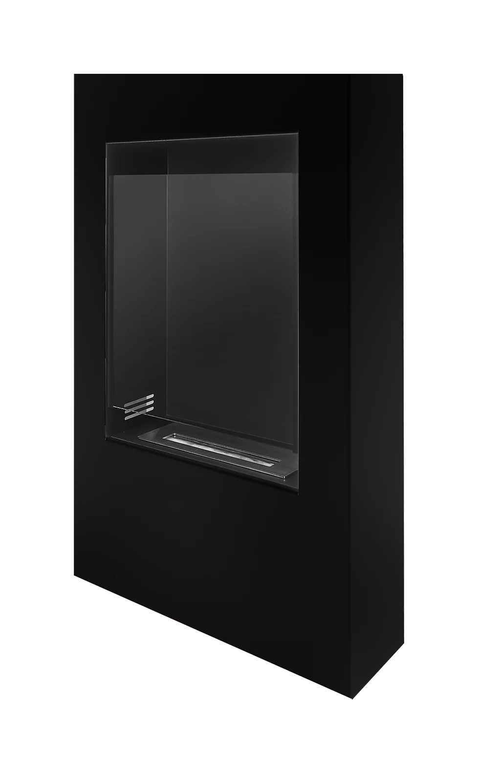 Biokamin Portal Modern Schwarz Matt mit Glas - IgnisLumina.ch