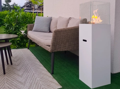 Biokamin Stand PATIO Weiß Matt - IgnisLumina.ch