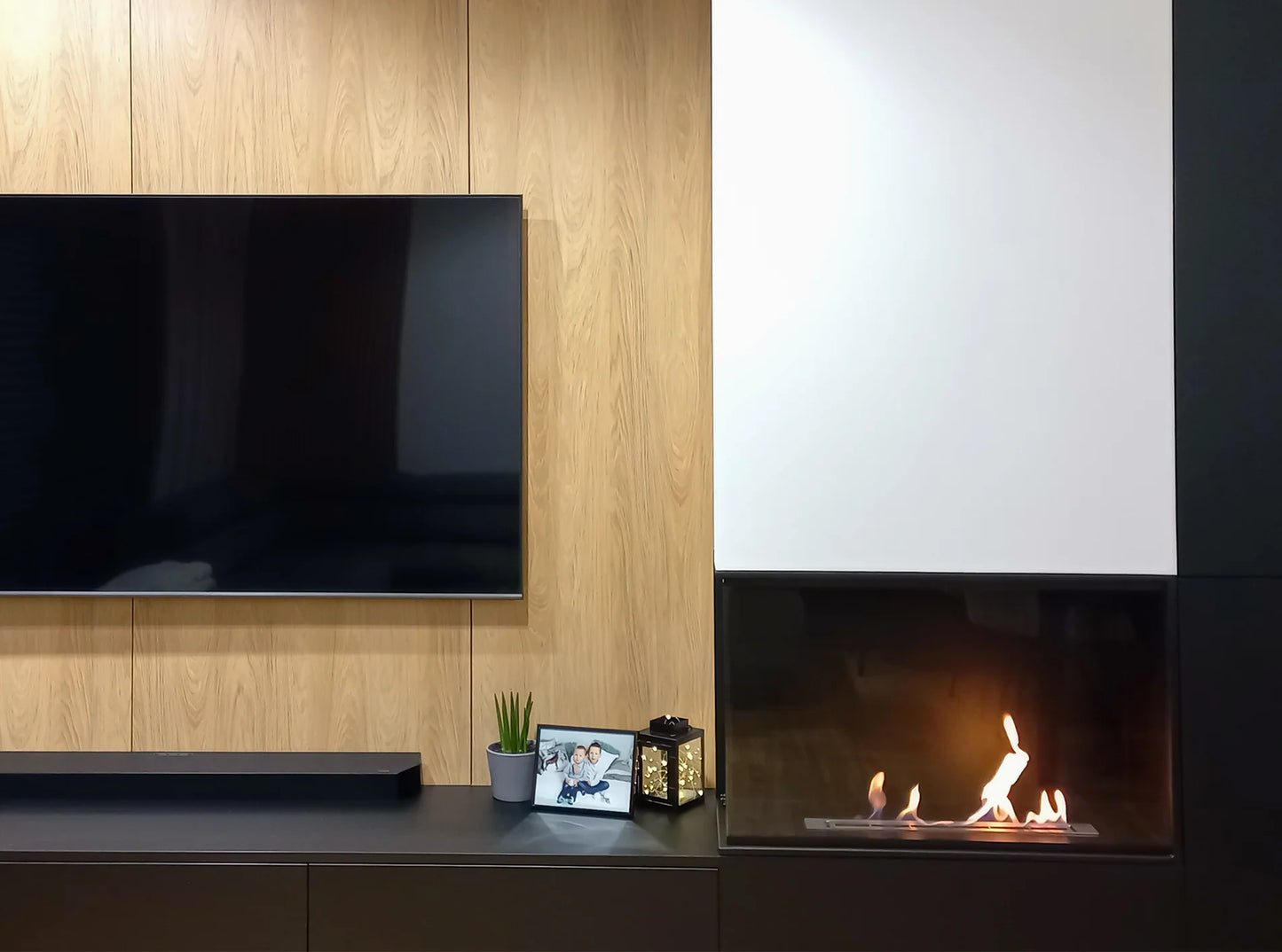 Einbau-Biokamin Eck BIO-ECO Links - IgnisLumina.ch