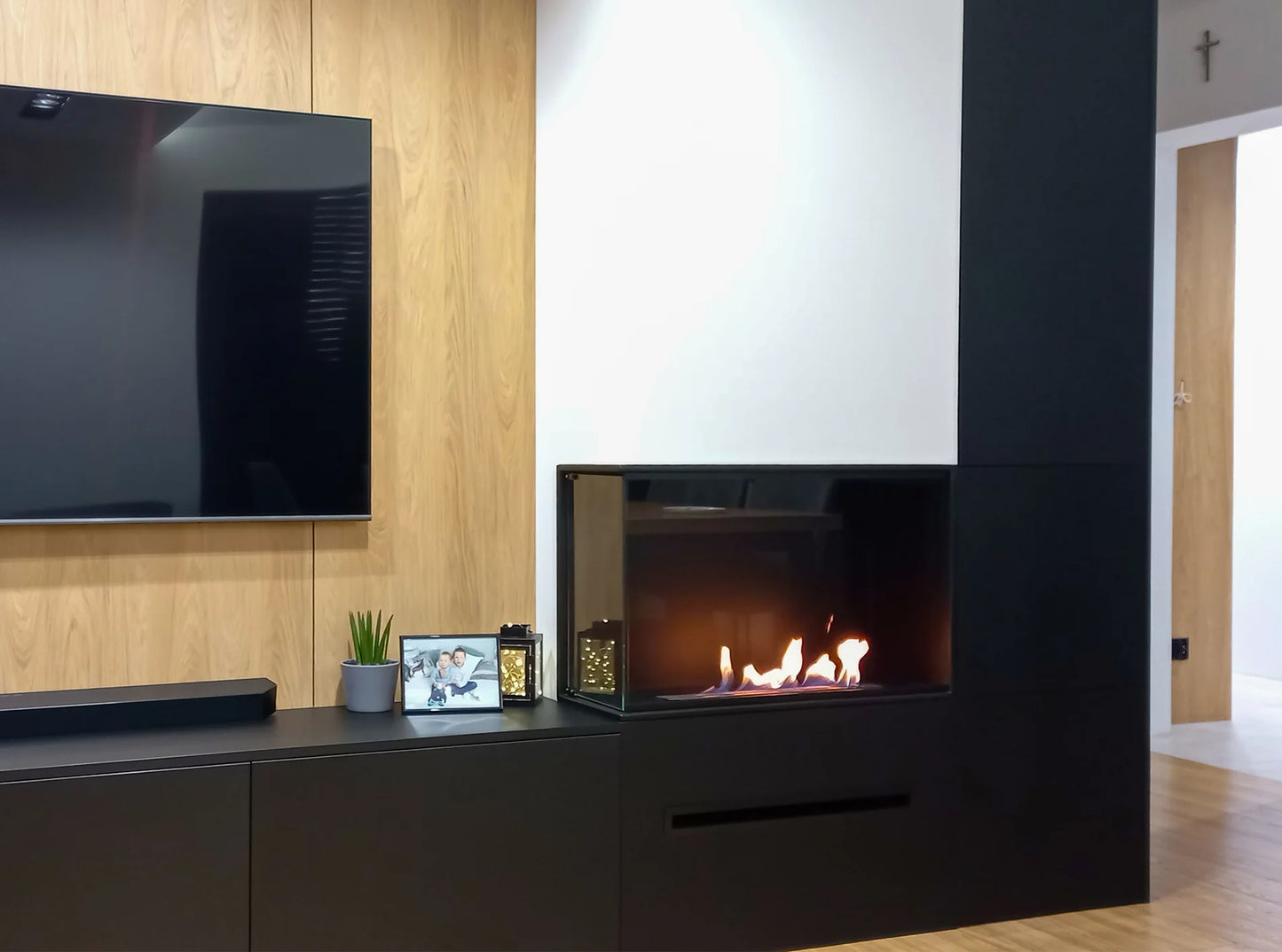 Einbau-Biokamin Eck BIO-ECO Links - IgnisLumina.ch