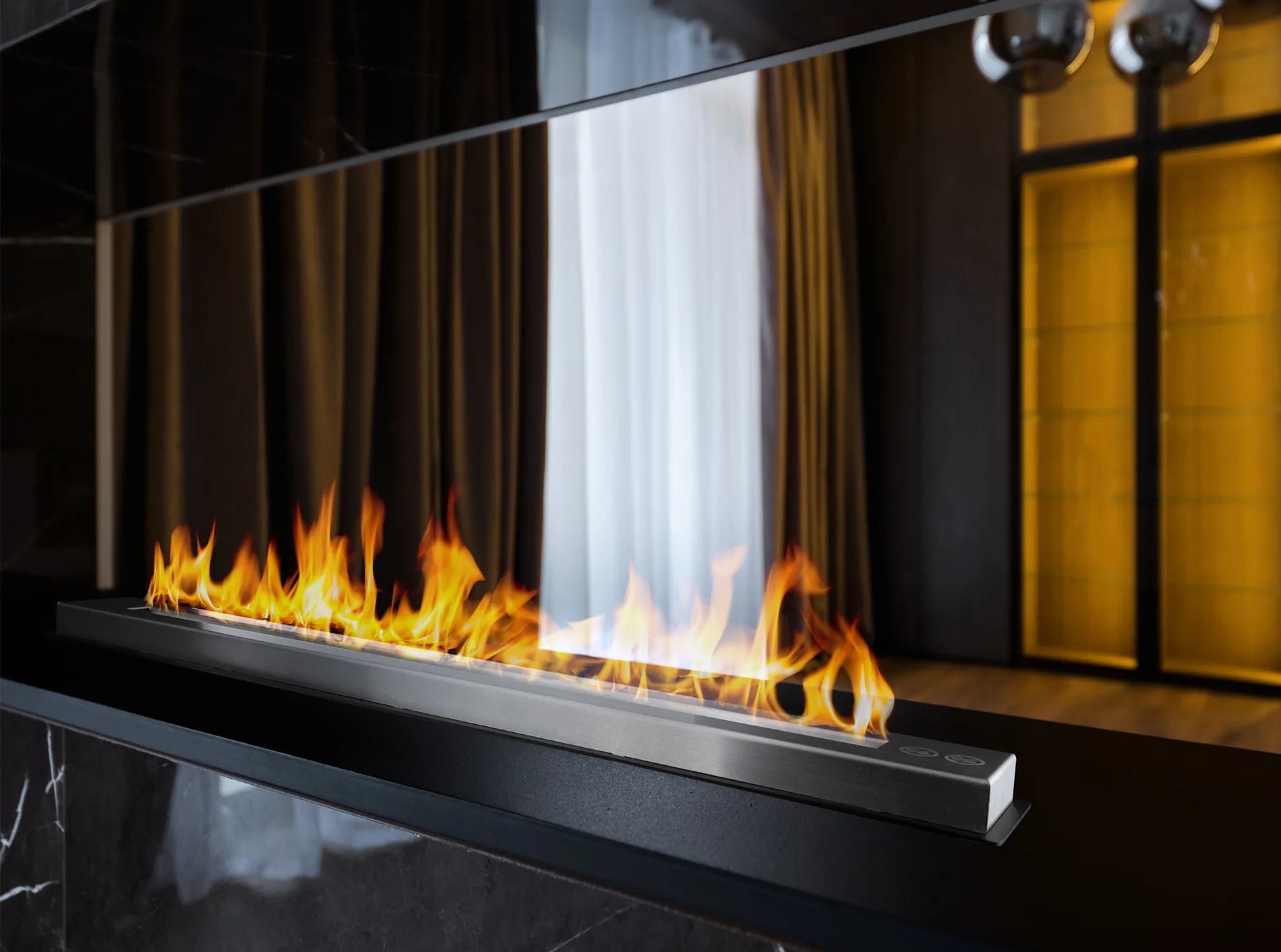 Einbau-Einsatz linearer Brenner 900 - IgnisLumina.ch