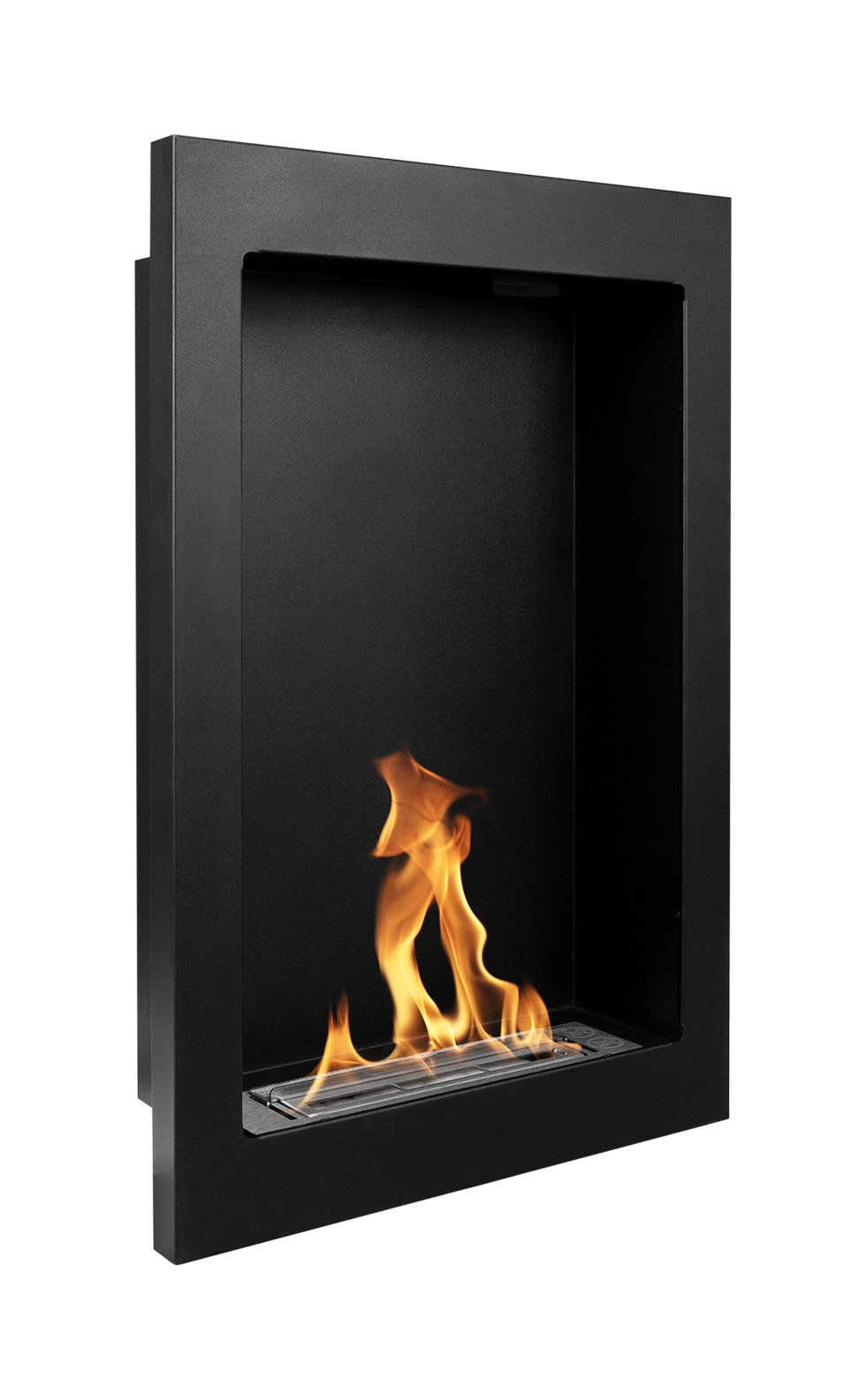 Wand-Biokamin Vertical Schwarz Strukturiert Matt - IgnisLumina.ch