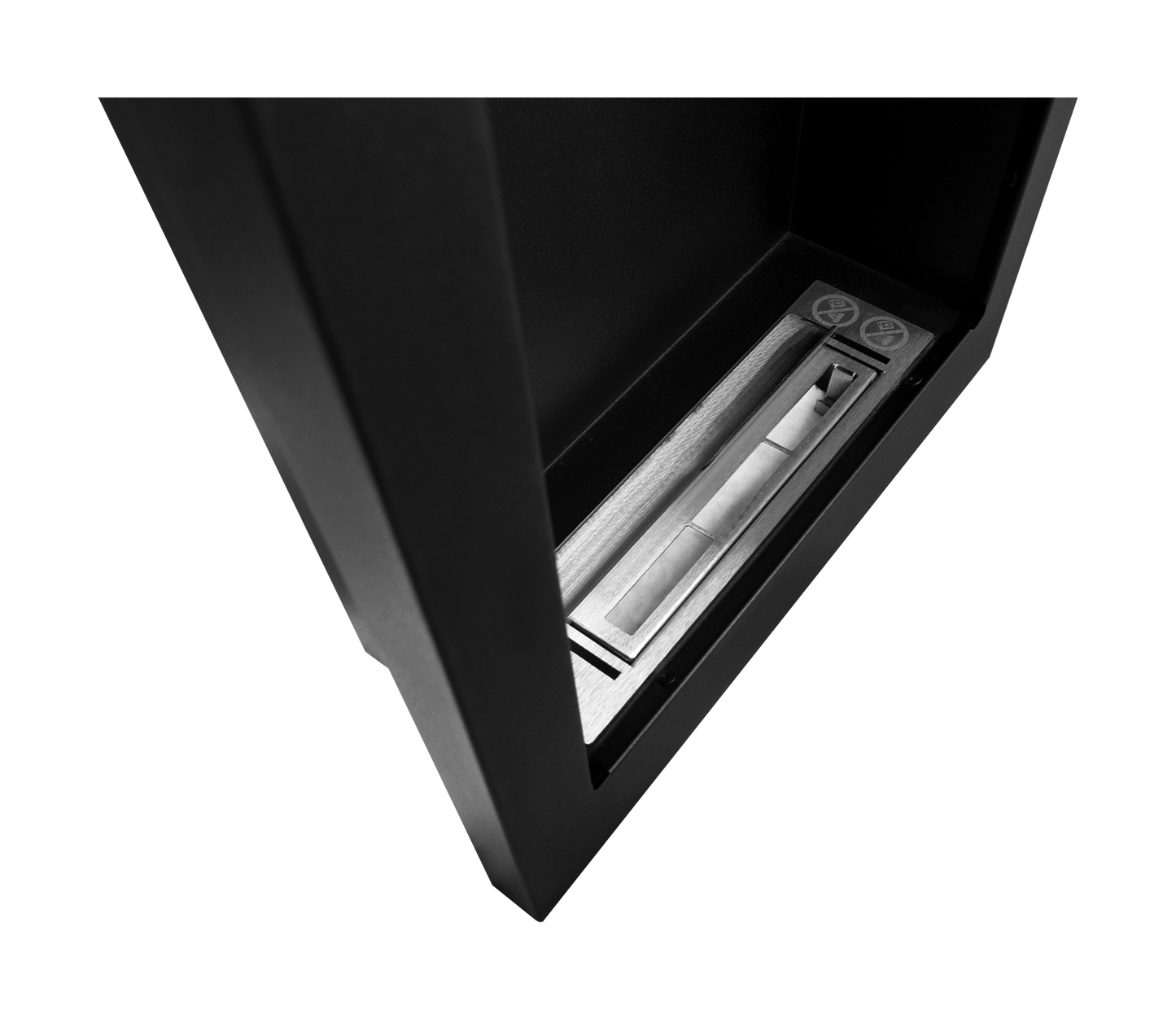 Wand-Biokamin Vertical Schwarz Strukturiert Matt - IgnisLumina.ch