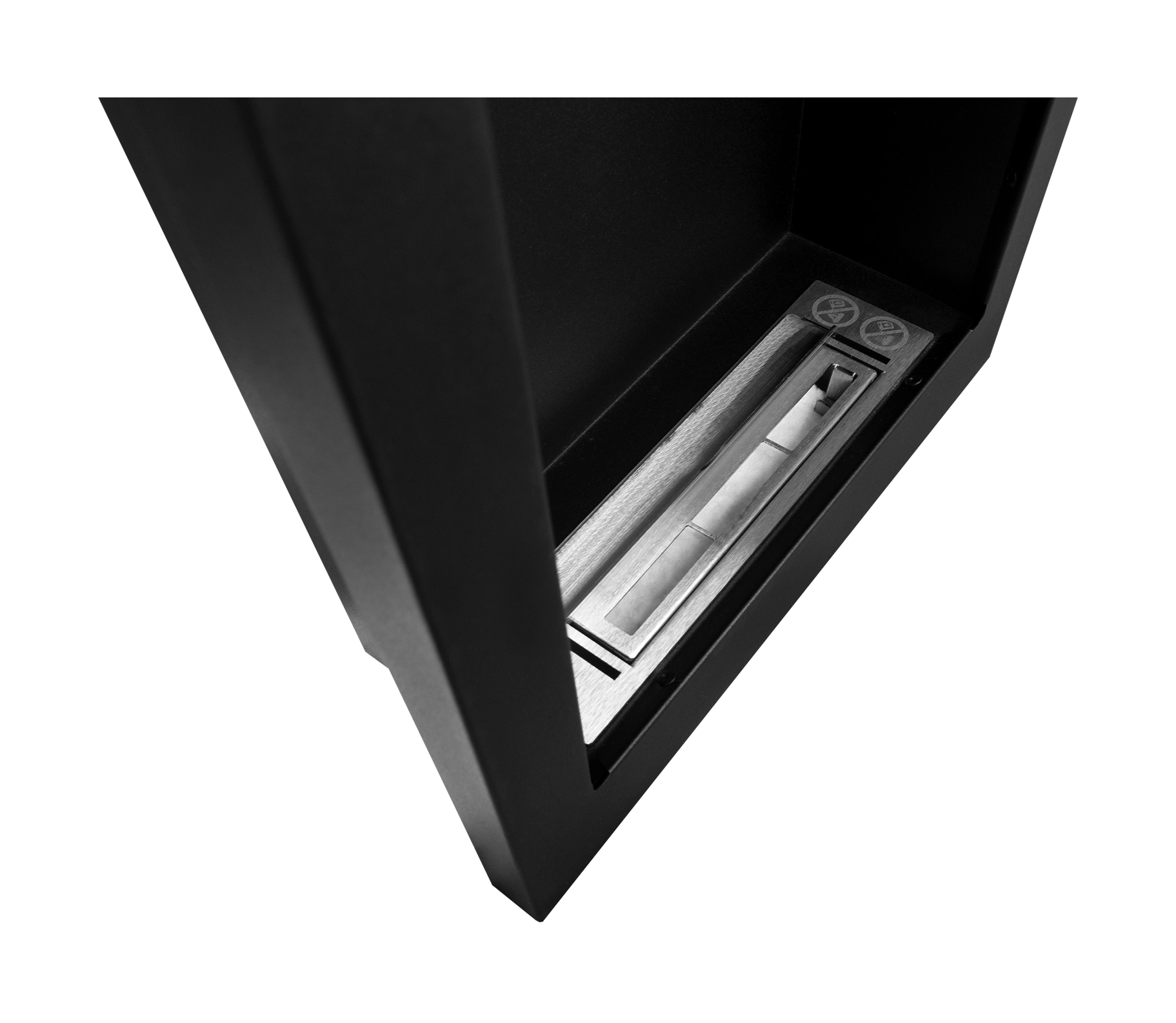 Wand-Biokamin Vertical Schwarz Strukturiert Matt - IgnisLumina.ch