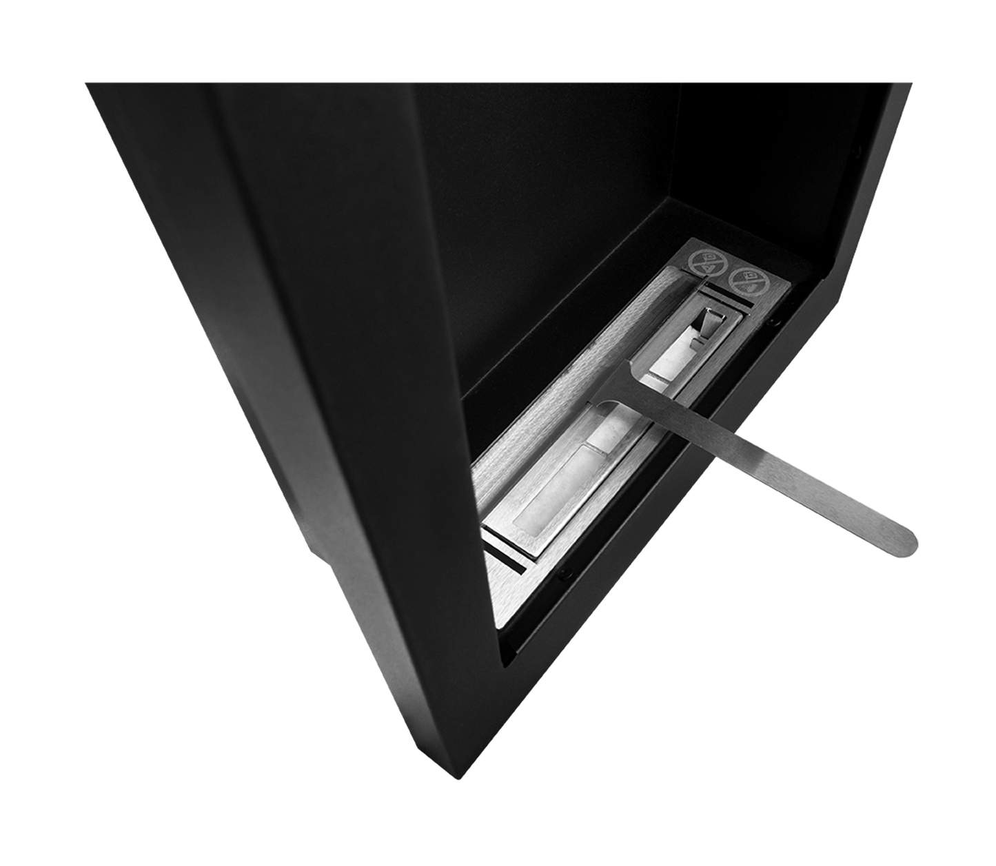 Wand-Biokamin Vertical Schwarz Strukturiert Matt - IgnisLumina.ch