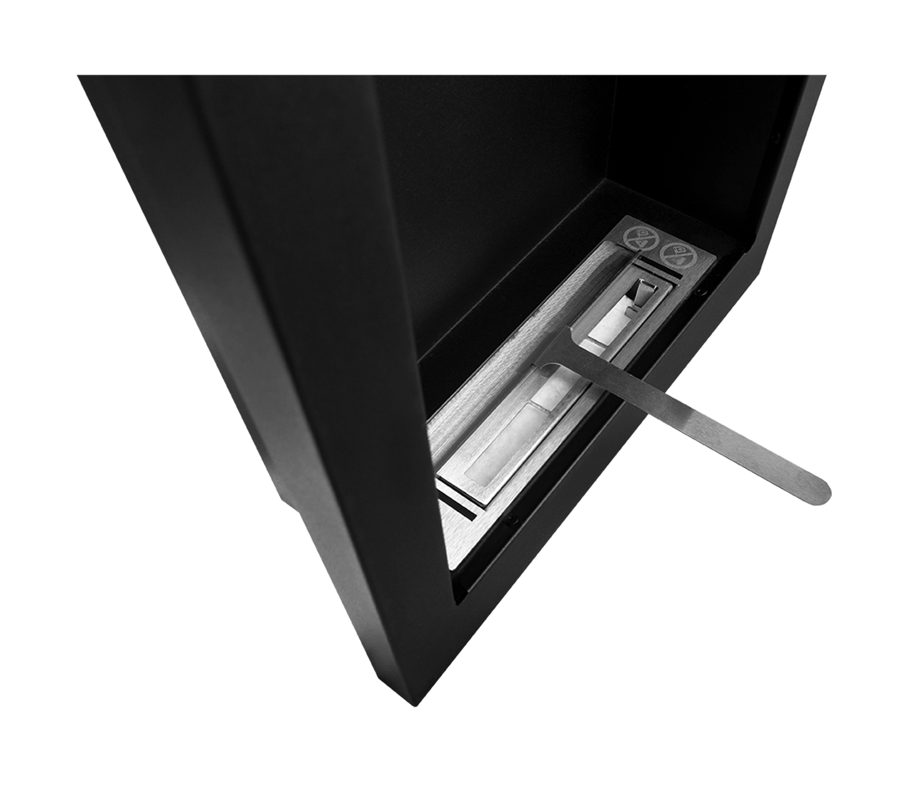 Wand-Biokamin Vertical Schwarz Strukturiert Matt - IgnisLumina.ch