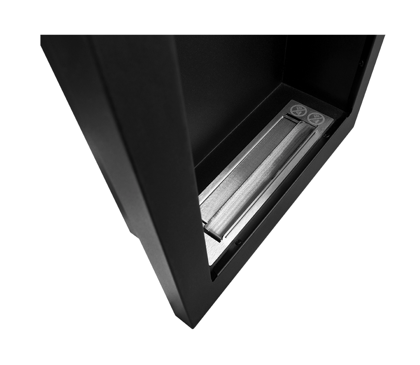 Wand-Biokamin Vertical Schwarz Strukturiert Matt - IgnisLumina.ch