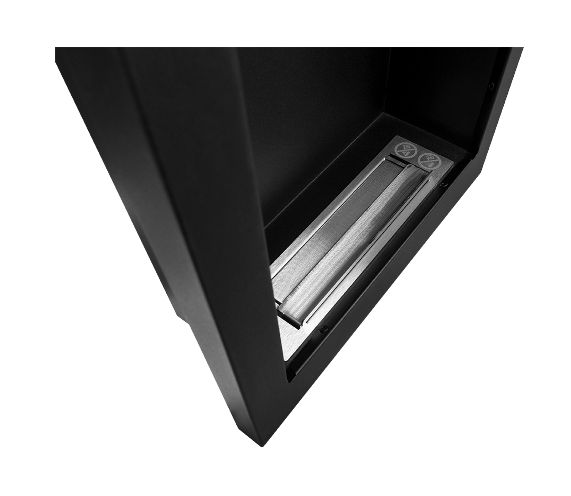 Wand-Biokamin Vertical Schwarz Strukturiert Matt - IgnisLumina.ch