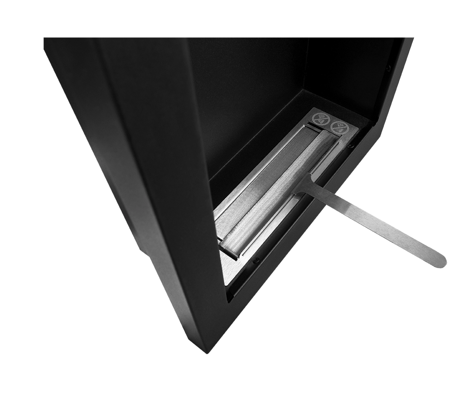 Wand-Biokamin Vertical Schwarz Strukturiert Matt - IgnisLumina.ch