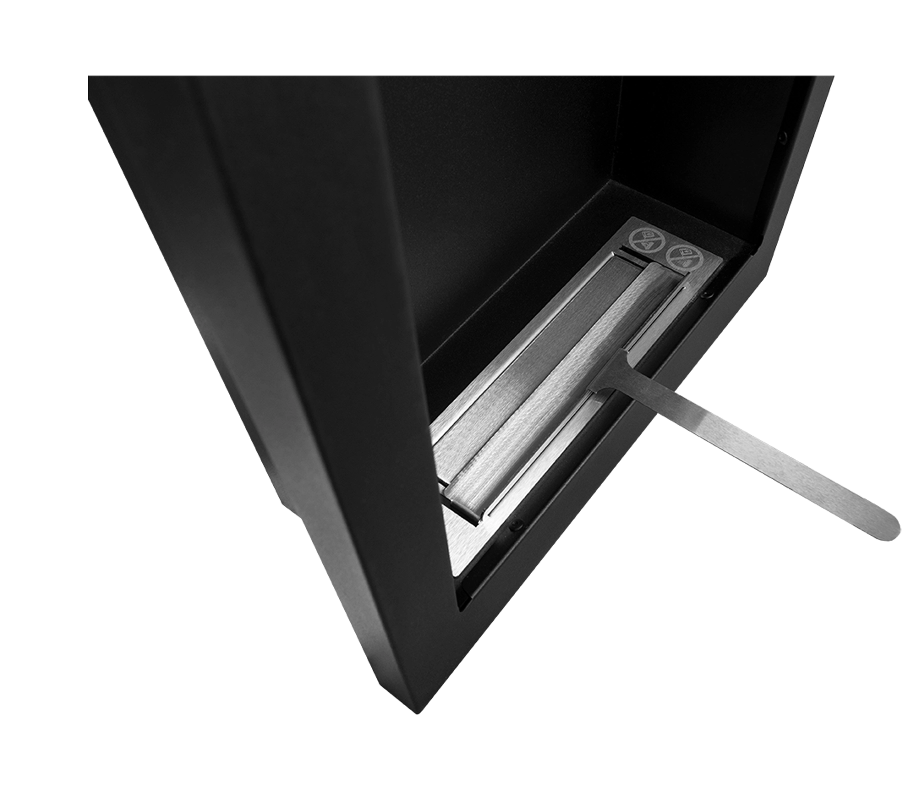 Wand-Biokamin Vertical Schwarz Strukturiert Matt - IgnisLumina.ch