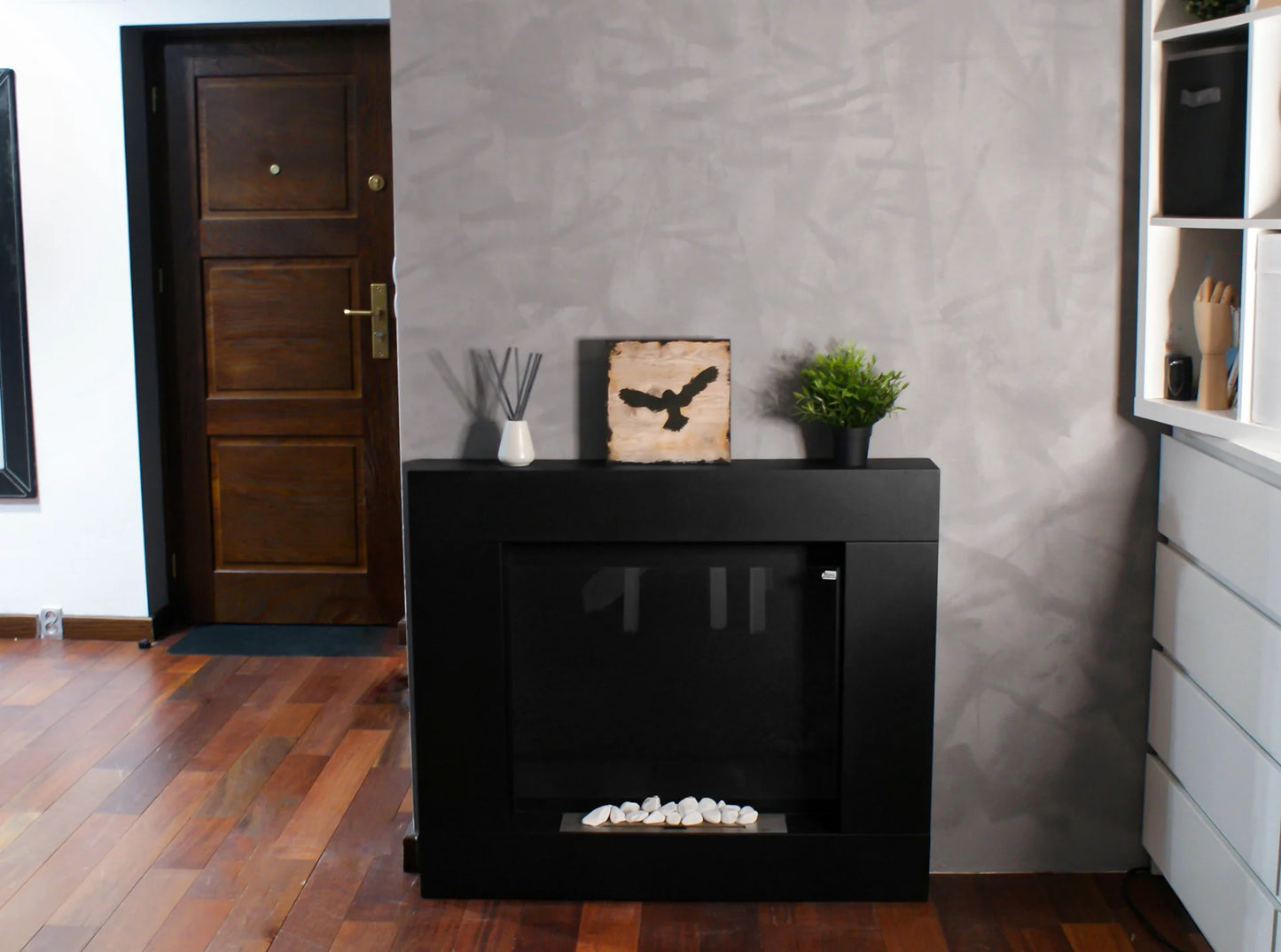Biokamin Portal Asne Schwarz Matt - IgnisLumina.ch