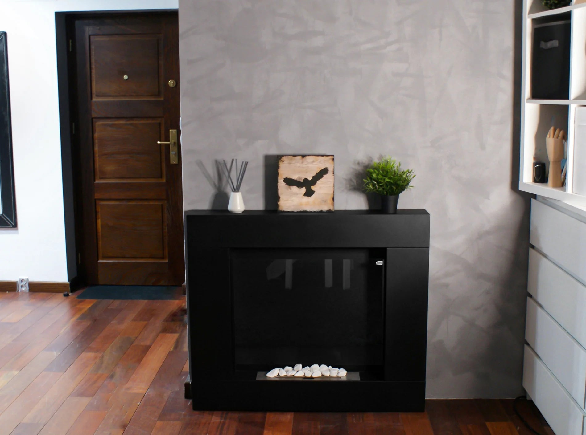Biokamin Portal Asne Schwarz Matt - IgnisLumina.ch