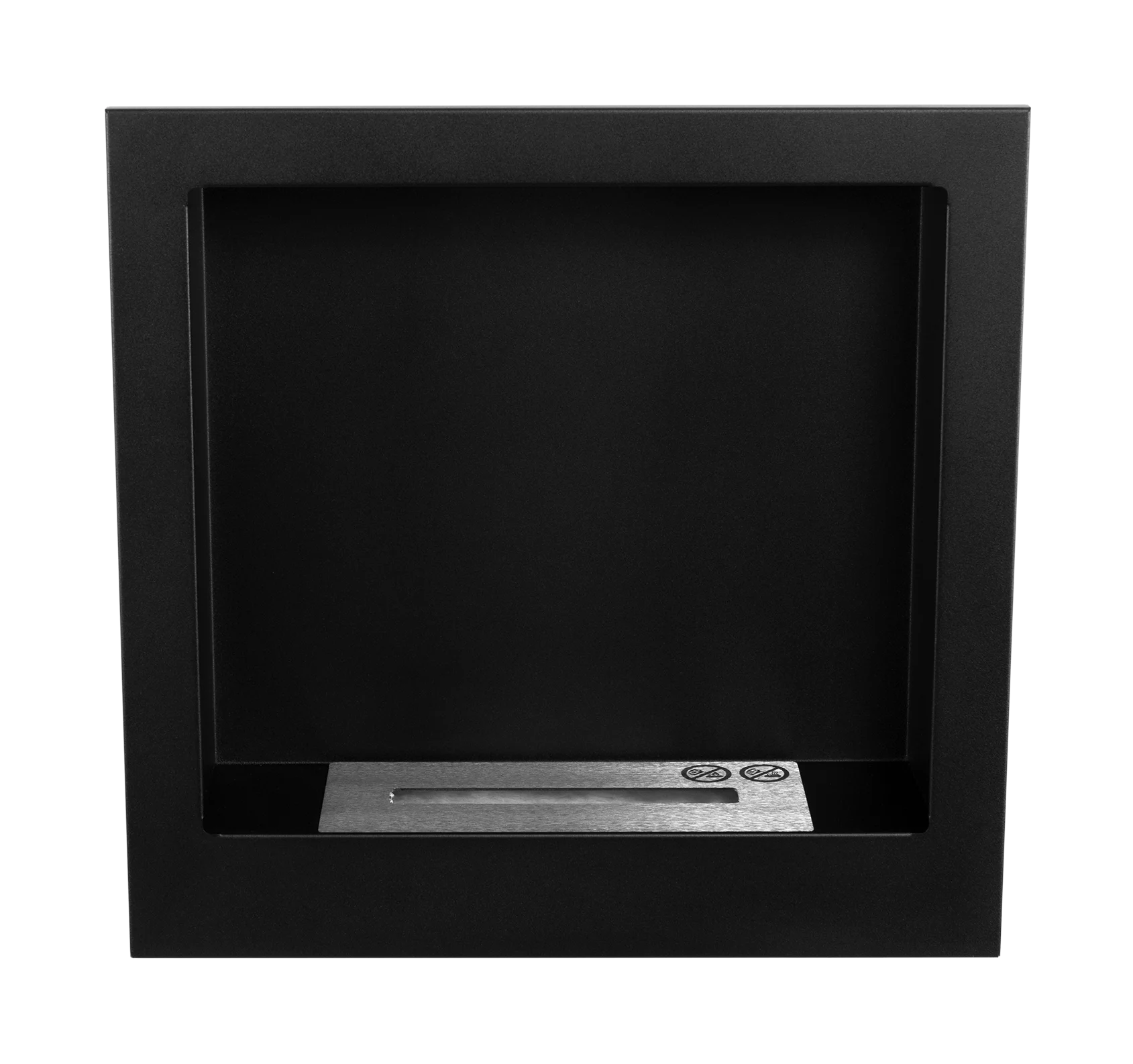 Wand-Biokamin 400x400 Schwarz Strukturiert Matt - IgnisLumina.ch