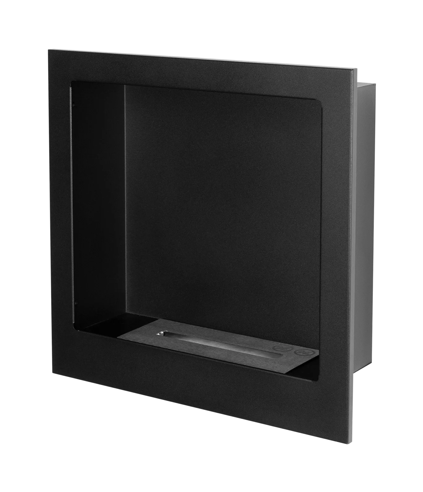 Wand-Biokamin 400x400 Schwarz Strukturiert Matt - IgnisLumina.ch