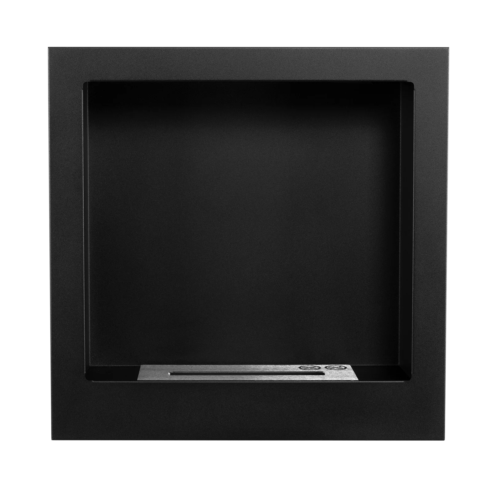 Wand-Biokamin 400x400 Schwarz Strukturiert Matt - IgnisLumina.ch