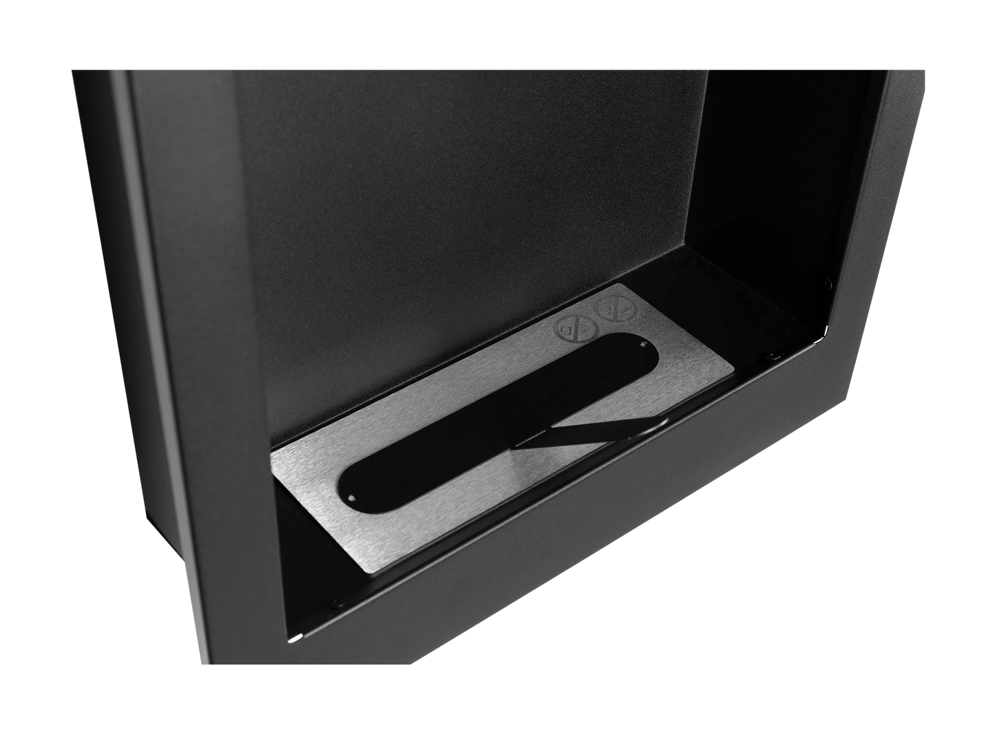 Wand-Biokamin 400x400 Schwarz Strukturiert Matt - IgnisLumina.ch