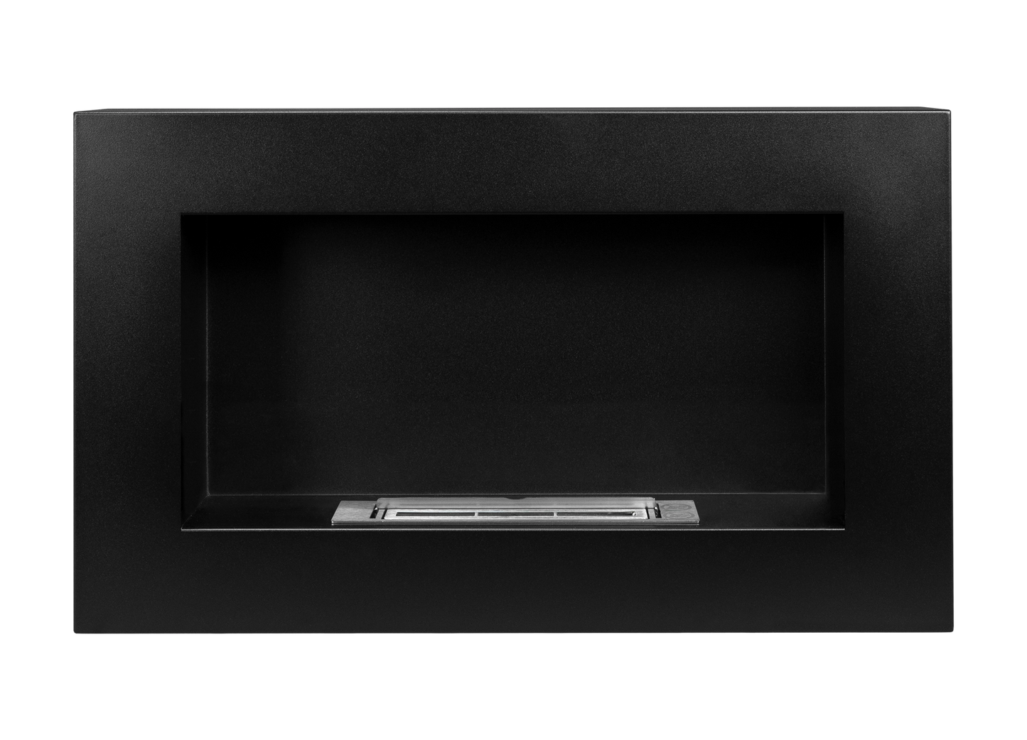 Wand-Biokamin 650x400 Box Schwarz Strukturiert Matt - IgnisLumina.ch