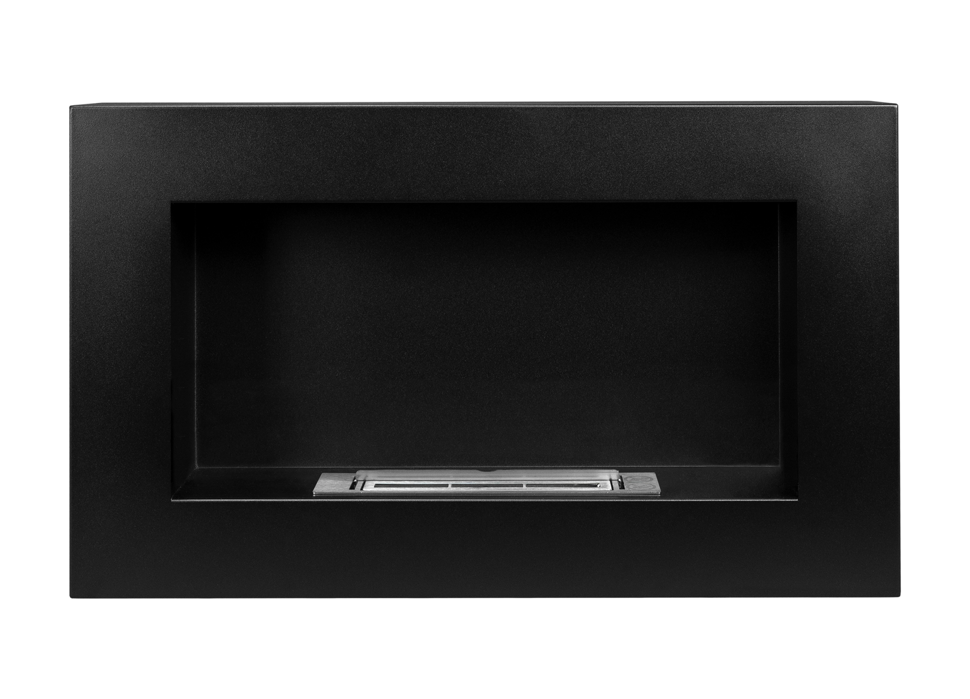 Wand-Biokamin 650x400 Box Schwarz Strukturiert Matt - IgnisLumina.ch