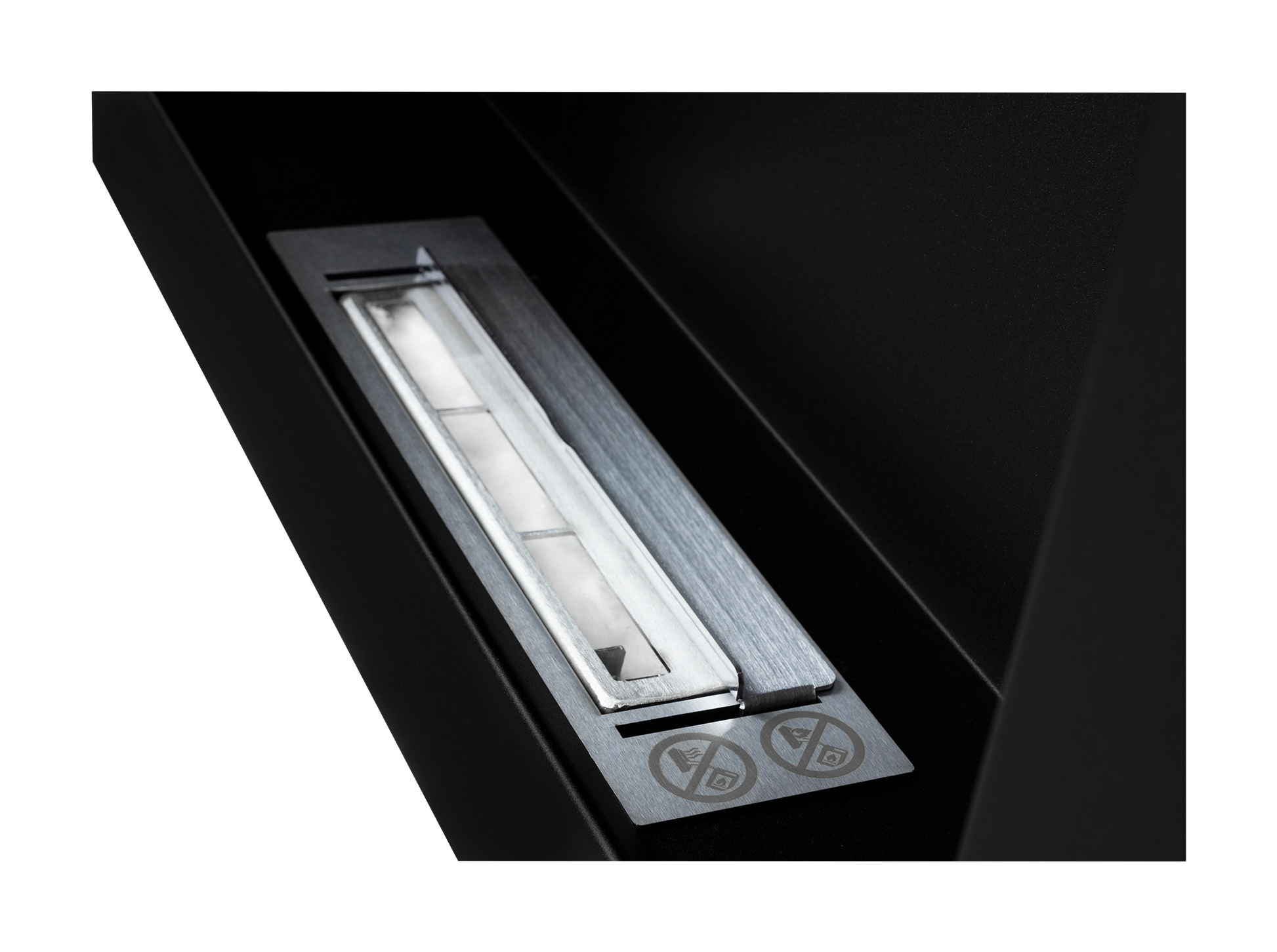 Wand-Biokamin 650x400 Box Schwarz Strukturiert Matt - IgnisLumina.ch