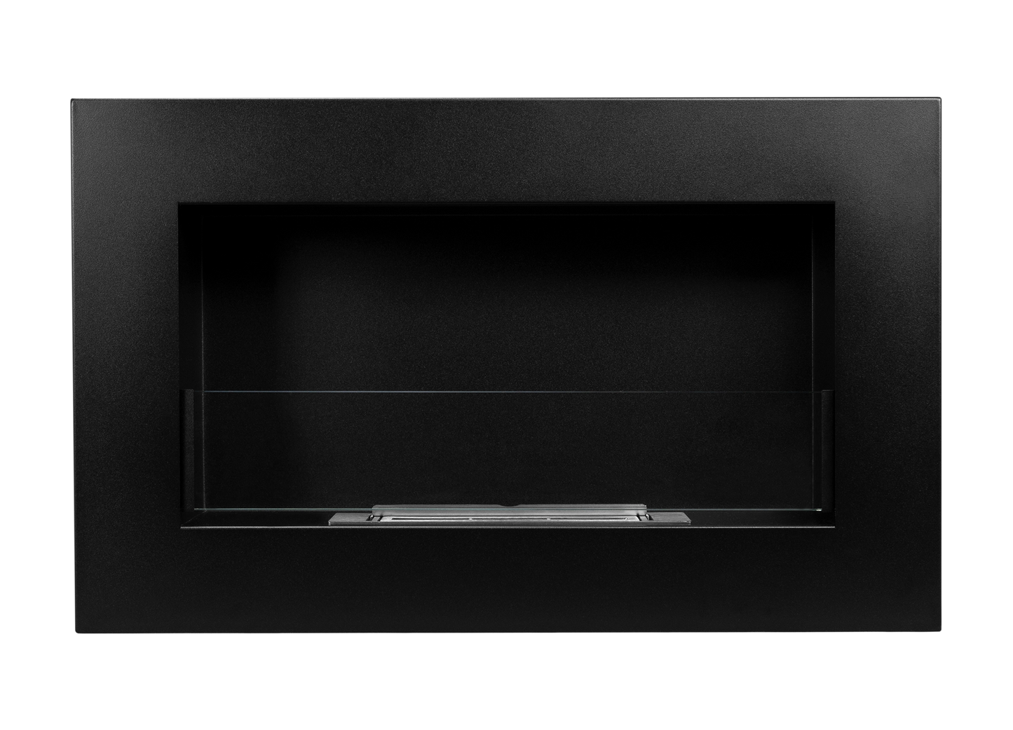 Biokamin BOX 650x400 Schwarz mit Glas - IgnisLumina.ch