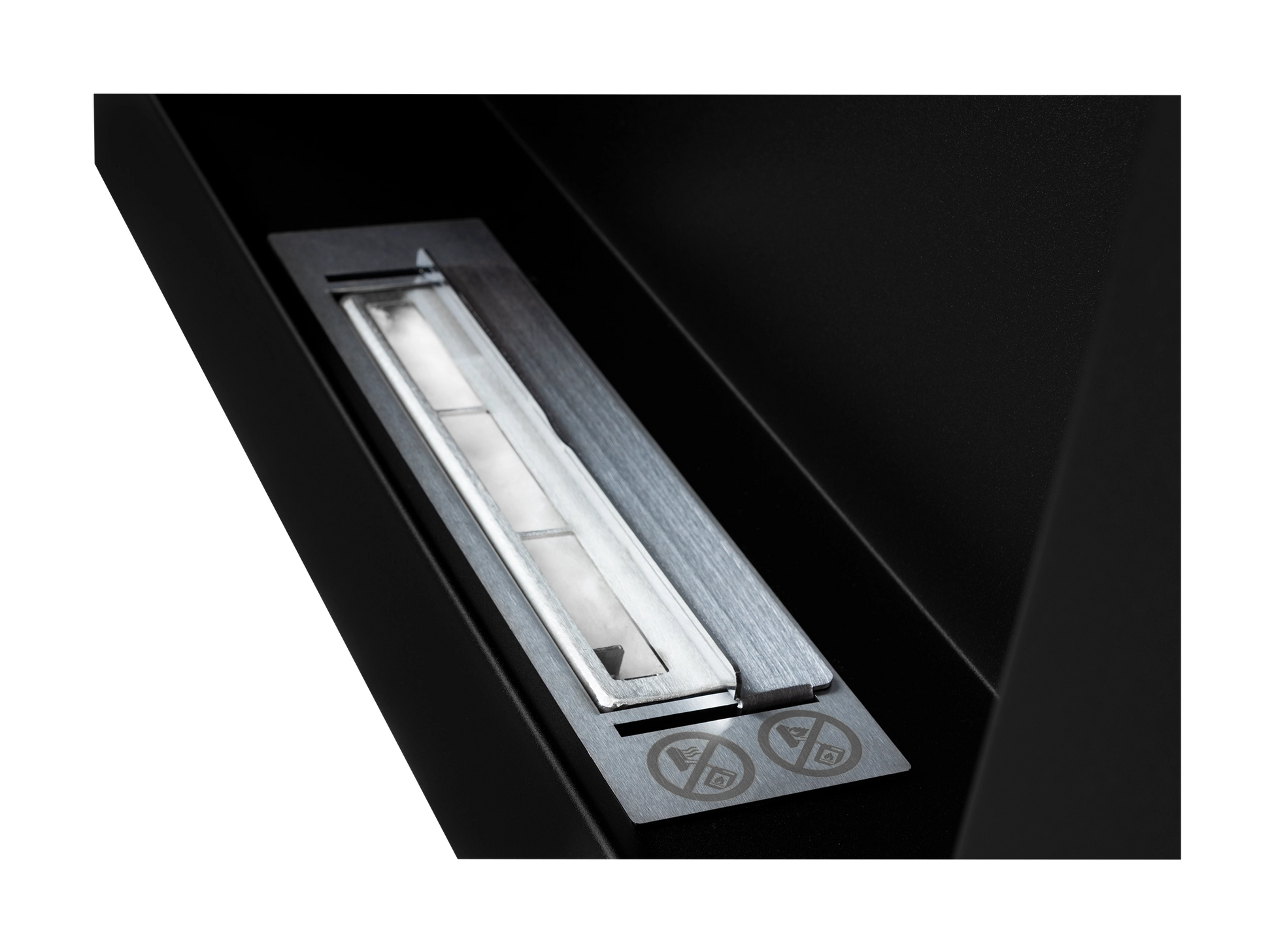 Wand-Biokamin 650x400 Schwarz Strukturiert Matt - IgnisLumina.ch