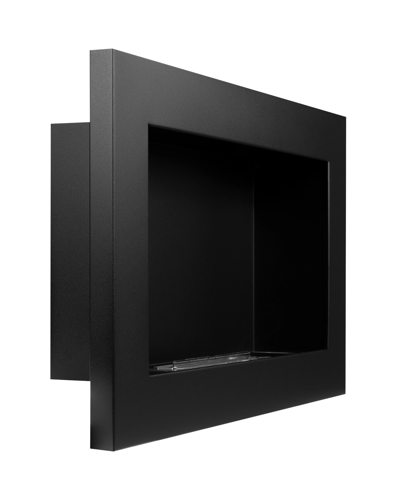 Wand-Biokamin 650x400 Schwarz Strukturiert Matt - IgnisLumina.ch