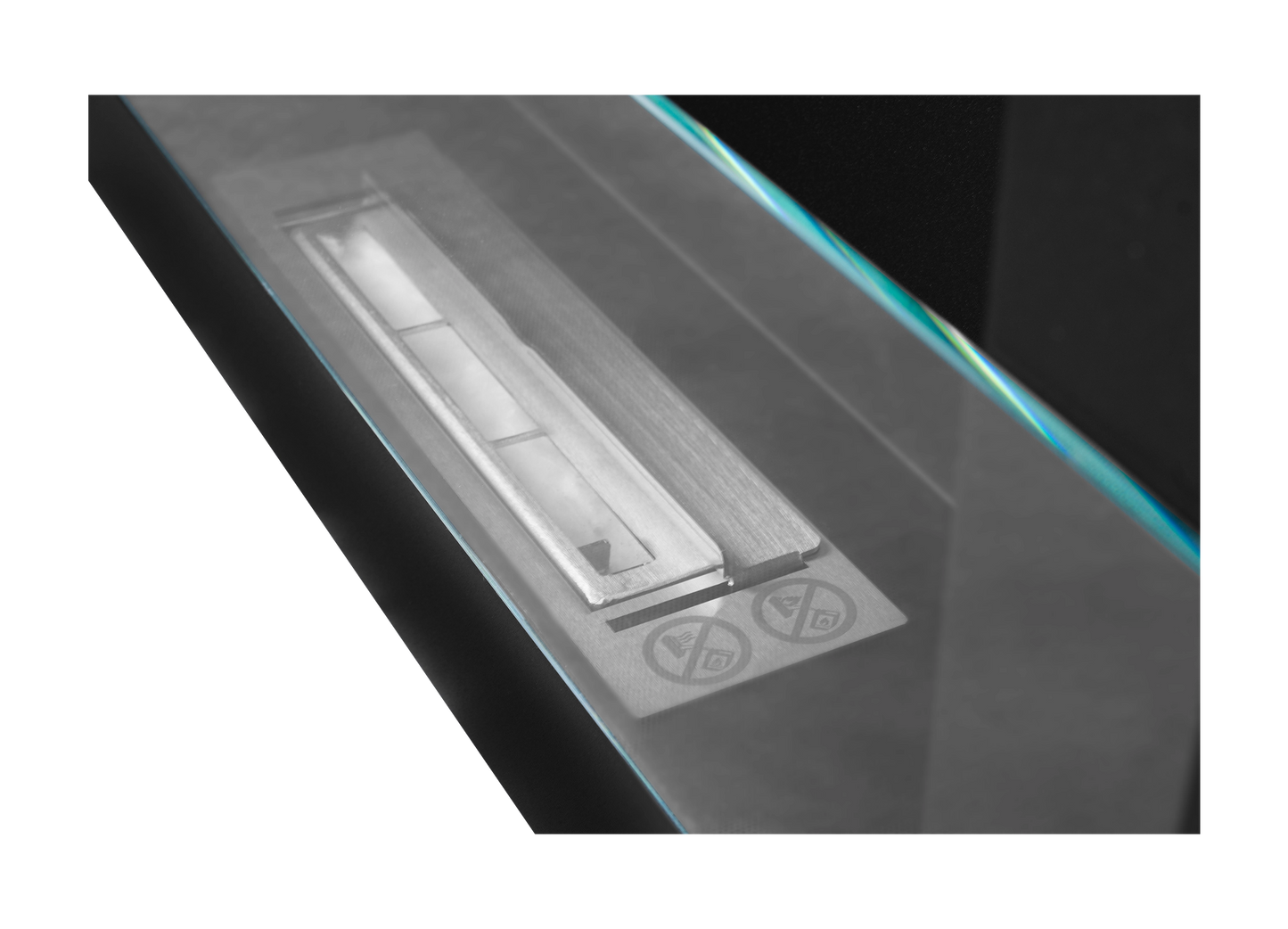 Biokamin 650x400 mit Glas Schwarz Strukturiert - IgnisLumina.ch